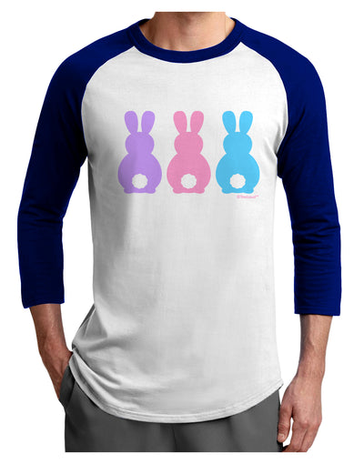 Three Easter Bunnies - Pastels Adult Raglan Shirt by TooLoud-TooLoud-White-Royal-X-Small-Davson Sales