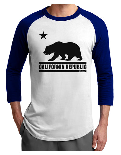 California Republic Design - Cali Bear Adult Raglan Shirt by TooLoud-TooLoud-White-Royal-X-Small-Davson Sales