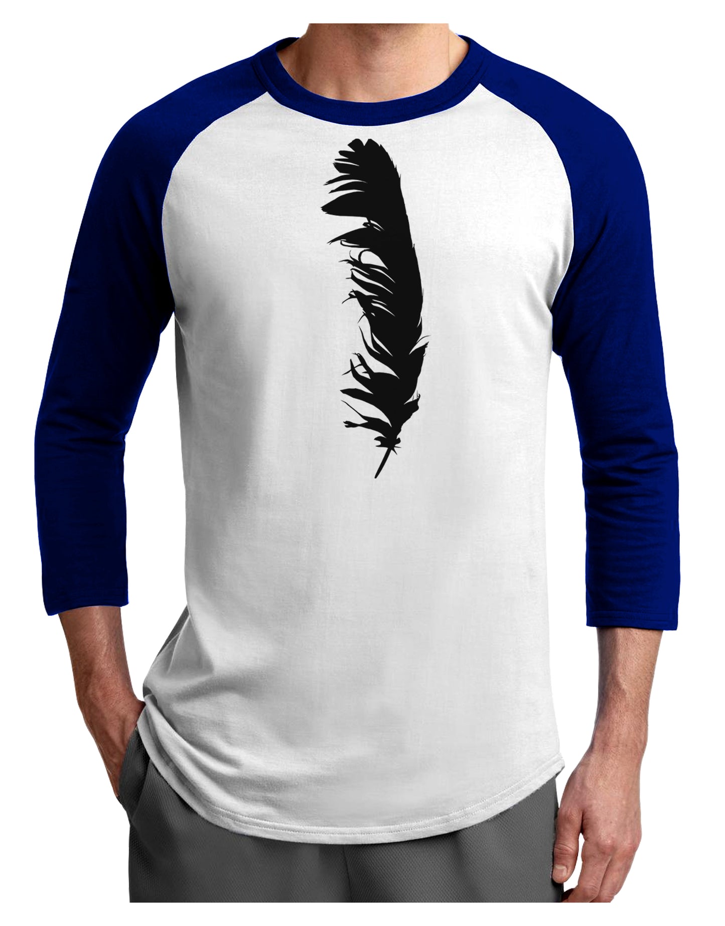 Black Feather Adult Raglan Shirt-Raglan Shirt-TooLoud-White-Royal-X-Small-Davson Sales