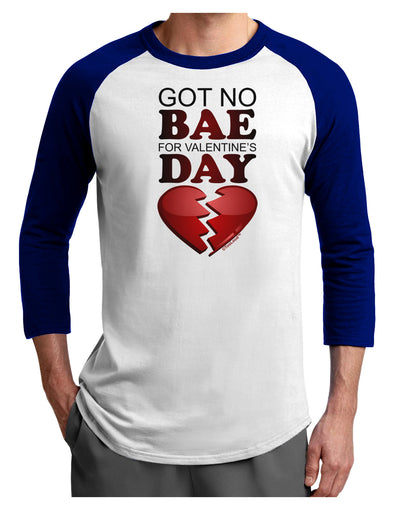 No Bae For Valentine's Day Adult Raglan Shirt-Raglan Shirt-TooLoud-White-Royal-X-Small-Davson Sales