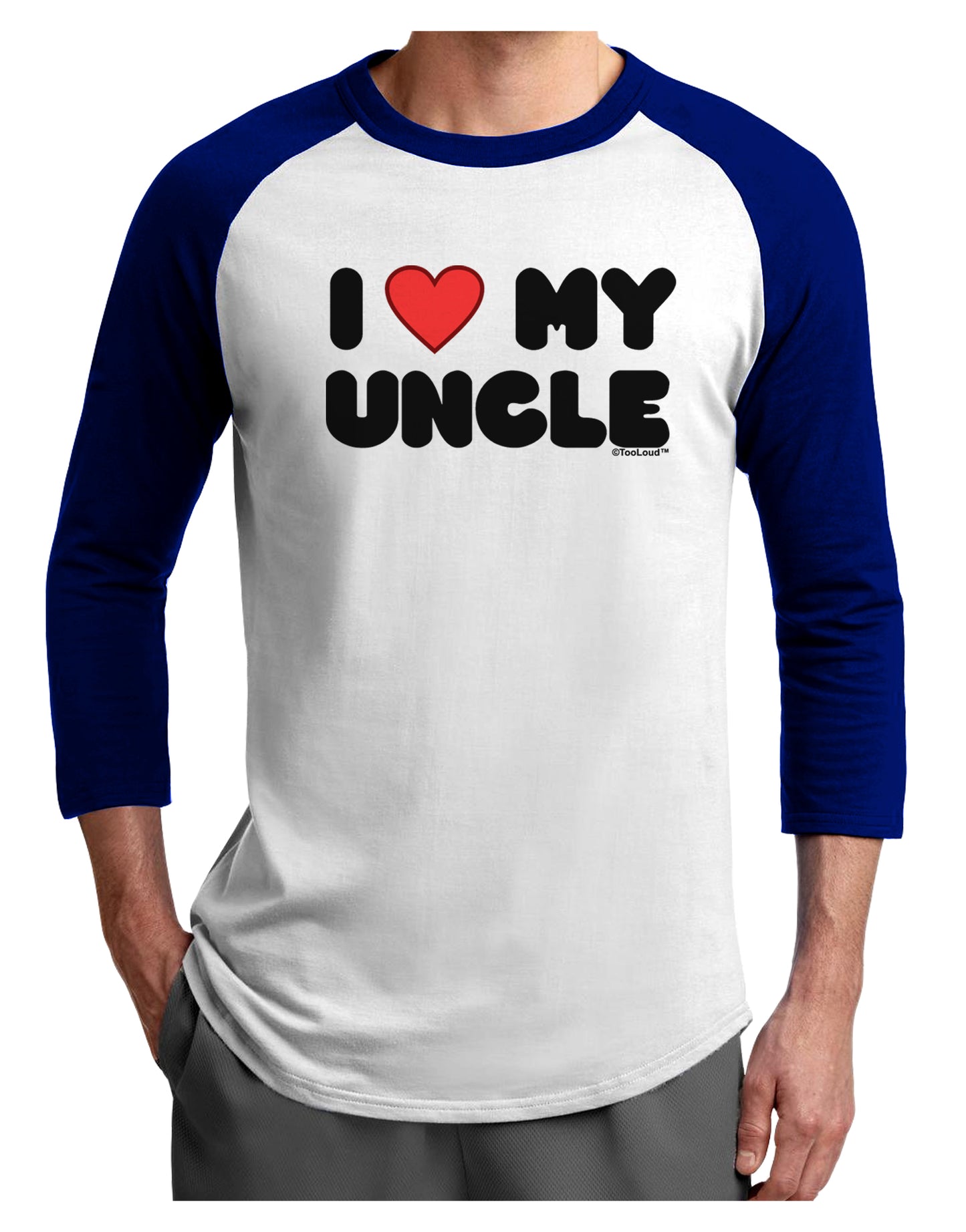 I Heart My Uncle Adult Raglan Shirt by TooLoud-TooLoud-White-Royal-X-Small-Davson Sales