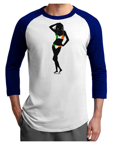 Irish Flag Bikini Shadow Adult Raglan Shirt by TooLoud-TooLoud-White-Royal-X-Small-Davson Sales