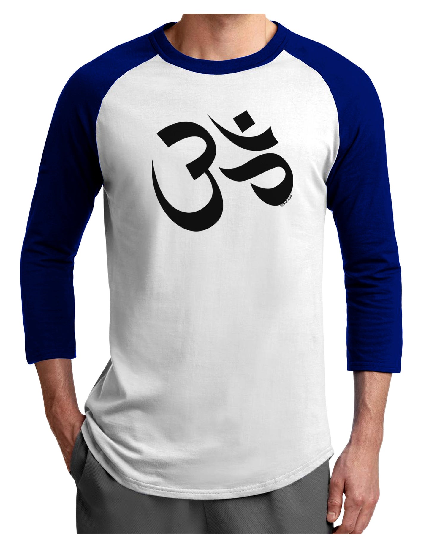 Om Symbol Adult Raglan Shirt-Raglan Shirt-TooLoud-White-Royal-X-Small-Davson Sales