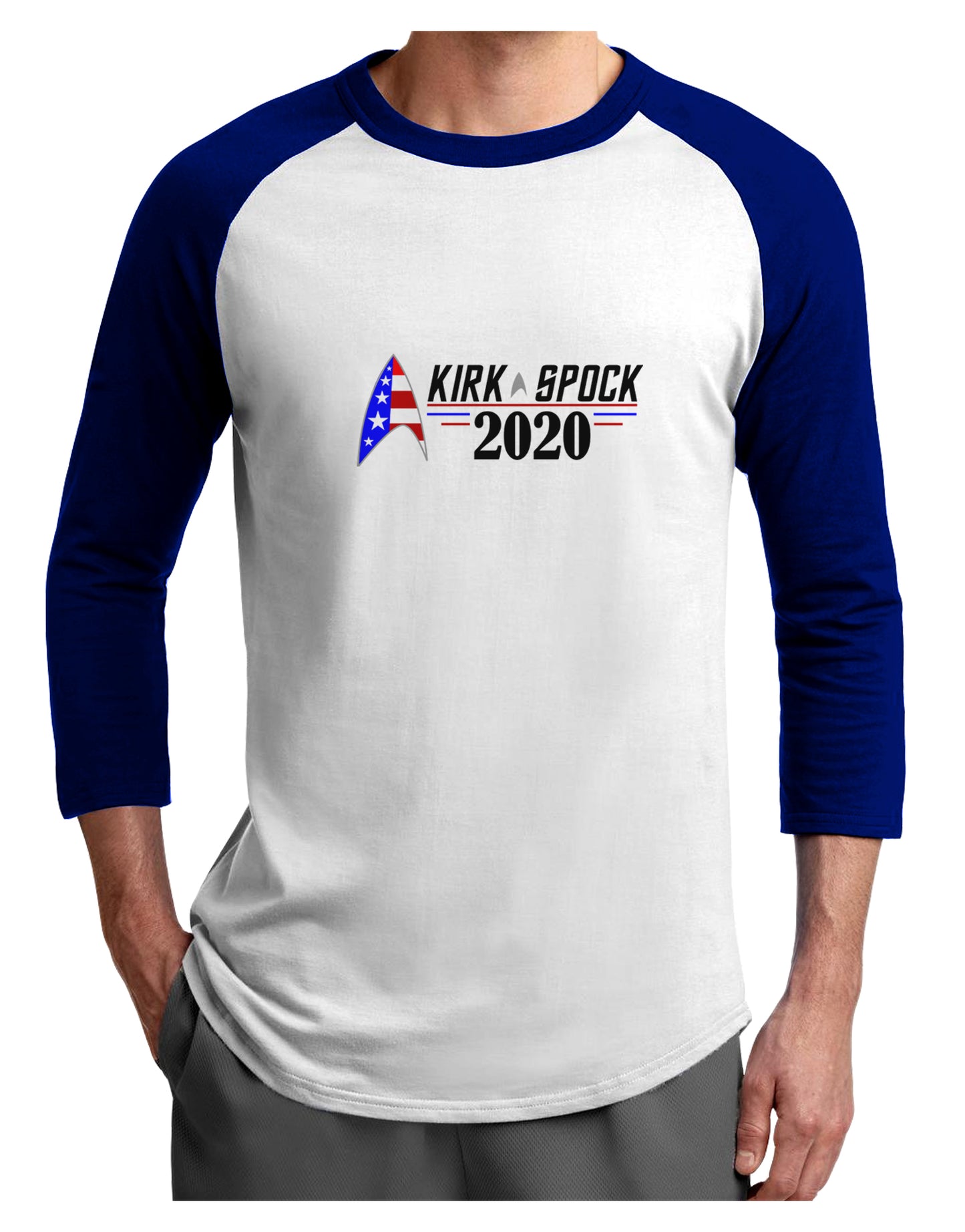 Kirk Spock 2020 Funny Adult Raglan Shirt by TooLoud-TooLoud-White-Royal-X-Small-Davson Sales