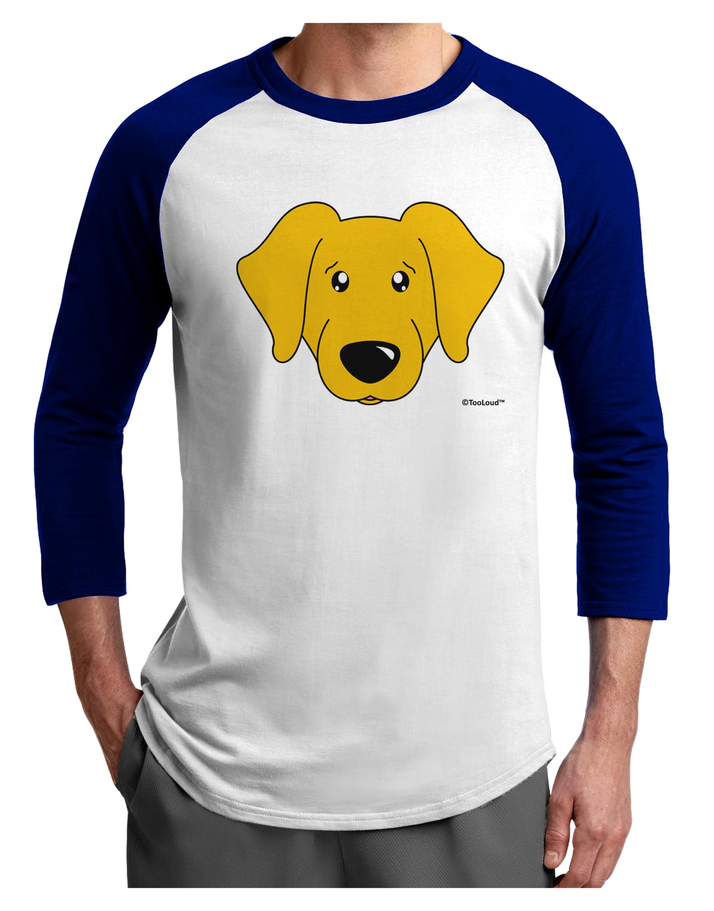 Cute Yellow Labrador Retriever Dog Adult Raglan Shirt by TooLoud-TooLoud-White-Royal-X-Small-Davson Sales