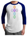 Easter Egg Cross Faux Applique Adult Raglan Shirt-Raglan Shirt-TooLoud-White-Royal-X-Small-Davson Sales