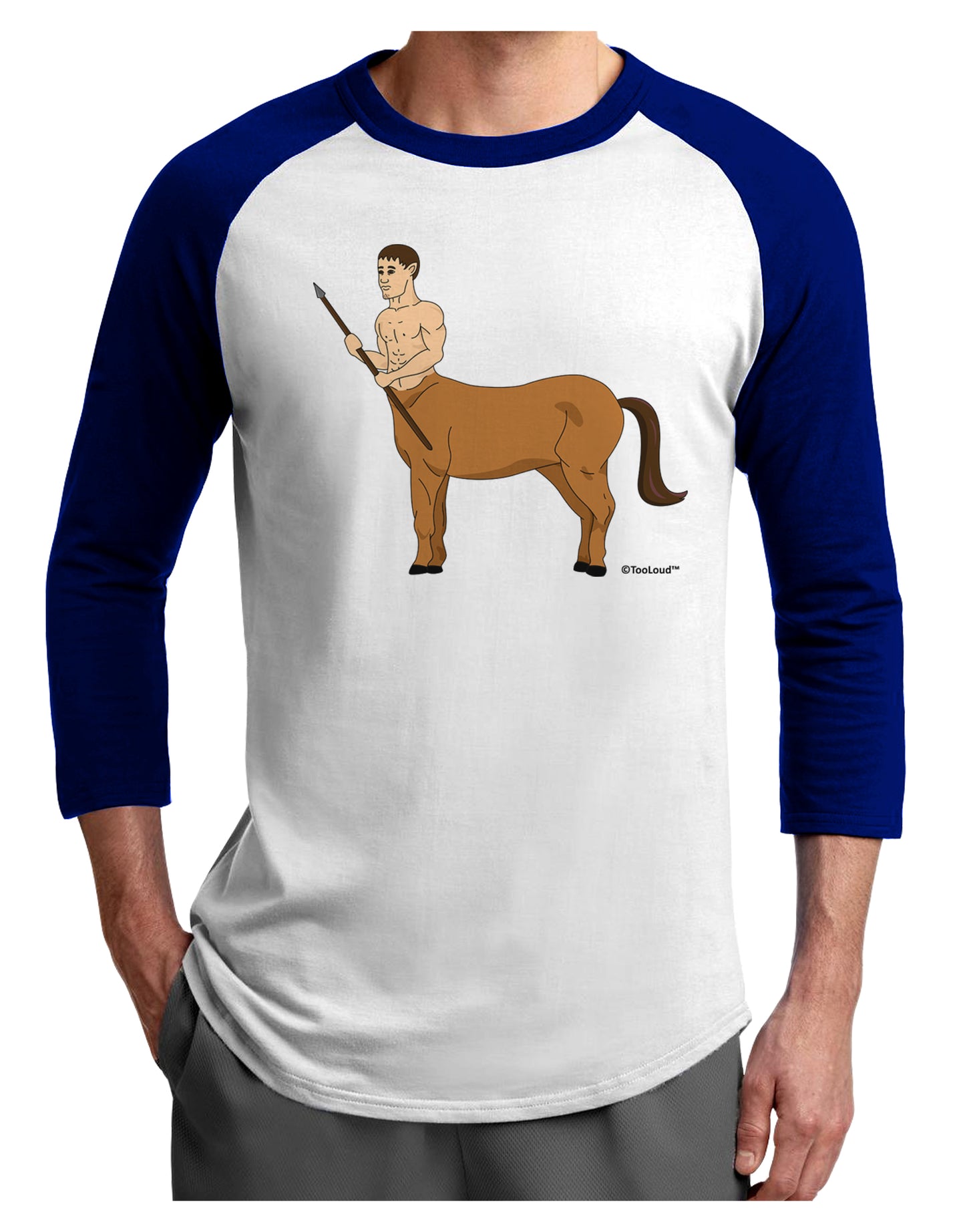 Greek Mythology Centaur Design - Color Adult Raglan Shirt by TooLoud-TooLoud-White-Royal-X-Small-Davson Sales