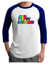 I Heart My Girlfriend - Rainbow Adult Raglan Shirt-Raglan Shirt-TooLoud-White-Royal-X-Small-Davson Sales