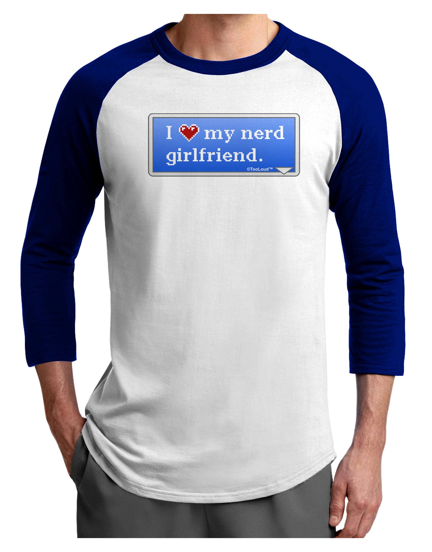 I Heart My Nerd Girlfriend - Retro Adult Raglan Shirt by TooLoud-TooLoud-White-Royal-X-Small-Davson Sales