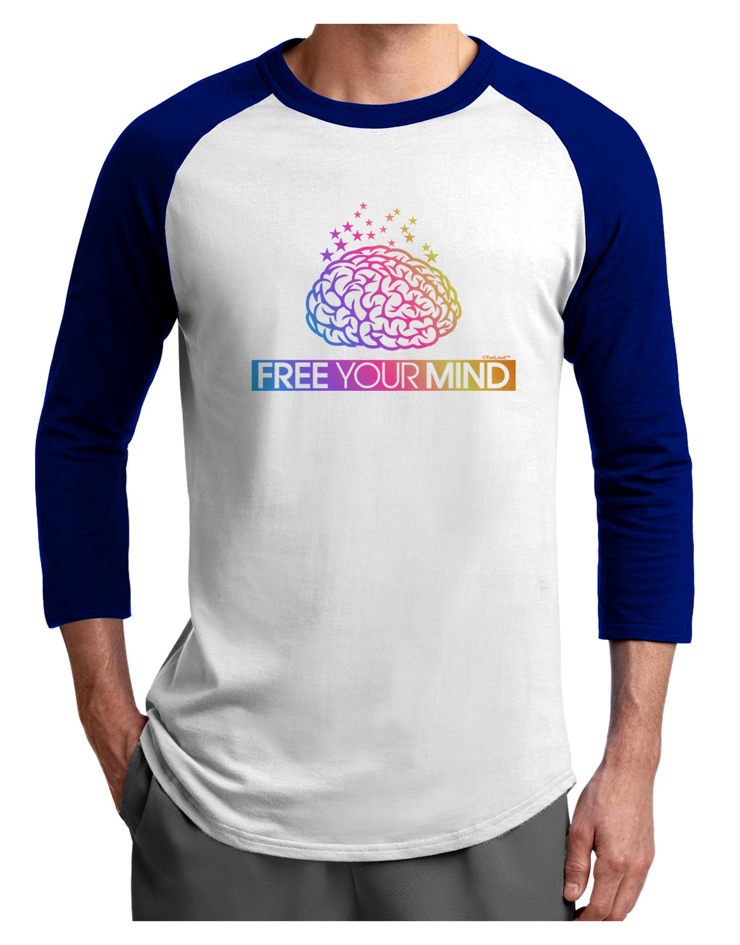 Free Your Mind Adult Raglan Shirt-Raglan Shirt-TooLoud-White-Royal-X-Small-Davson Sales