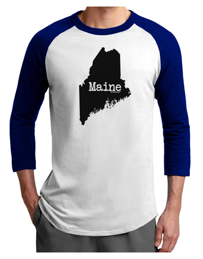 Maine - United States Shape Adult Raglan Shirt by TooLoud-TooLoud-White-Royal-X-Small-Davson Sales