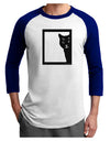 Cat Peeking Adult Raglan Shirt by TooLoud-TooLoud-White-Royal-X-Small-Davson Sales