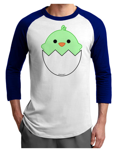 Cute Hatching Chick - Green Adult Raglan Shirt by TooLoud-TooLoud-White-Royal-X-Small-Davson Sales