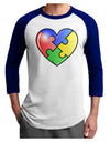 Big Puzzle Heart - Autism Awareness Adult Raglan Shirt by TooLoud-TooLoud-White-Royal-X-Small-Davson Sales