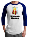 Kawaii Queen Queen Bee Adult Raglan Shirt-TooLoud-White-Royal-X-Small-Davson Sales