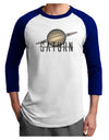 Planet Saturn Text Adult Raglan Shirt-Raglan Shirt-TooLoud-White-Royal-X-Small-Davson Sales