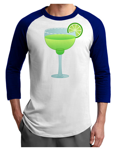 Green Margarita with Lime - Cinco de Mayo Adult Raglan Shirt by TooLoud-TooLoud-White-Royal-X-Small-Davson Sales