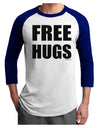 Free Hugs Adult Raglan Shirt-Raglan Shirt-TooLoud-White-Royal-X-Small-Davson Sales