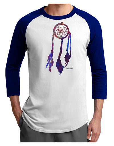 Graphic Feather Design - Galaxy Dreamcatcher Adult Raglan Shirt by TooLoud-TooLoud-White-Royal-X-Small-Davson Sales