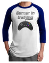 Gamer In Training Color Adult Raglan Shirt-TooLoud-White-Royal-X-Small-Davson Sales