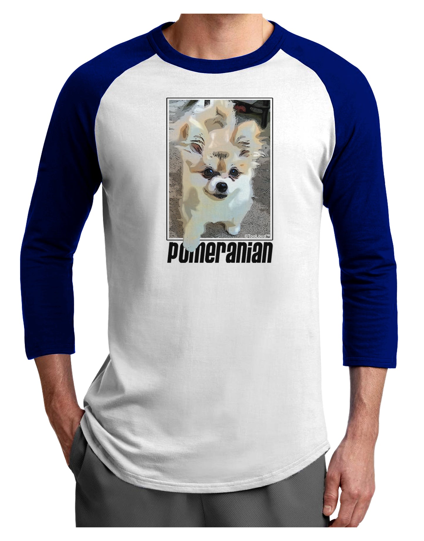Pomeranian Step Out Adult Raglan Shirt by TooLoud-TooLoud-White-Royal-X-Small-Davson Sales