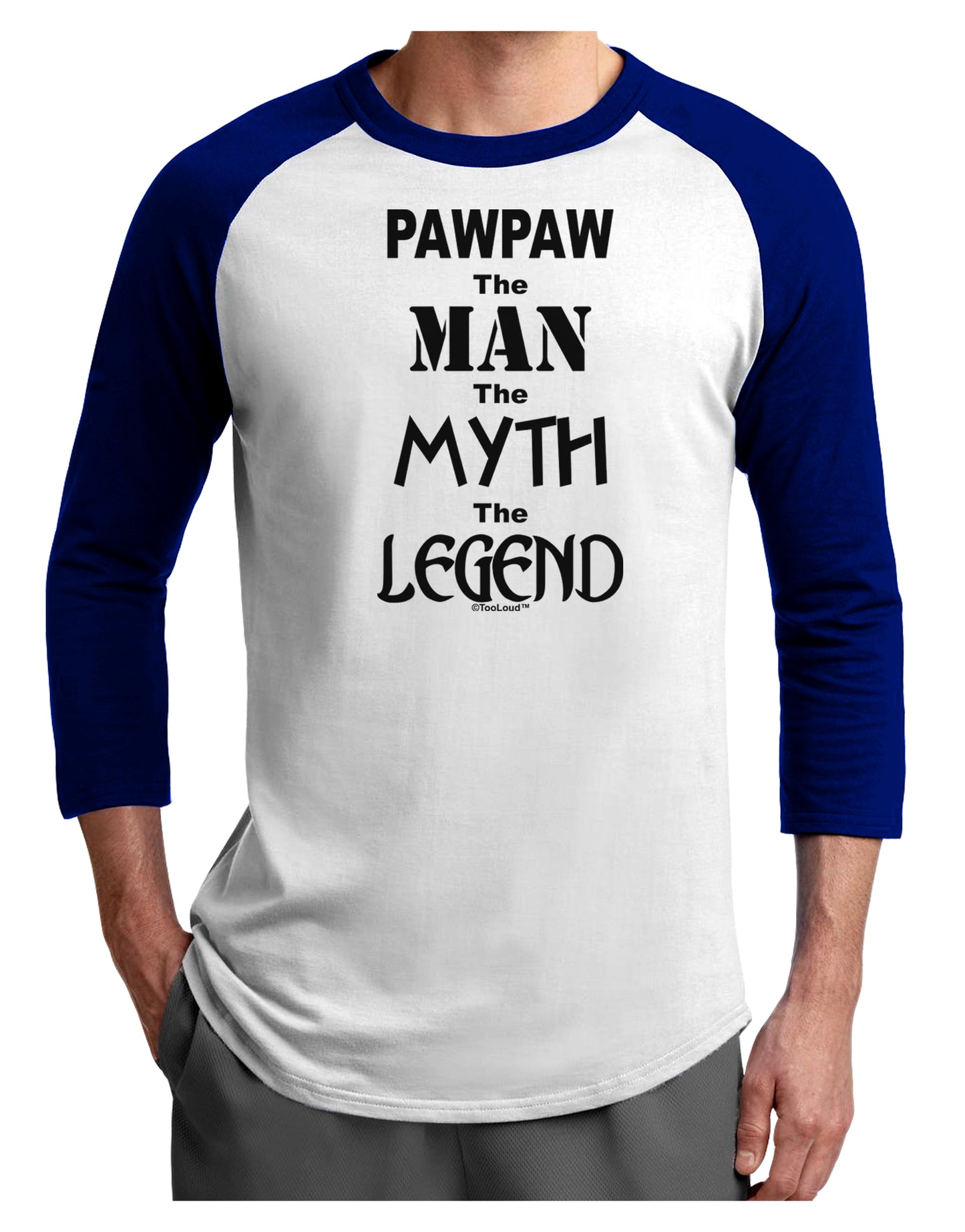 Pawpaw The Man The Myth The Legend Adult Raglan Shirt by TooLoud-TooLoud-White-Royal-X-Small-Davson Sales