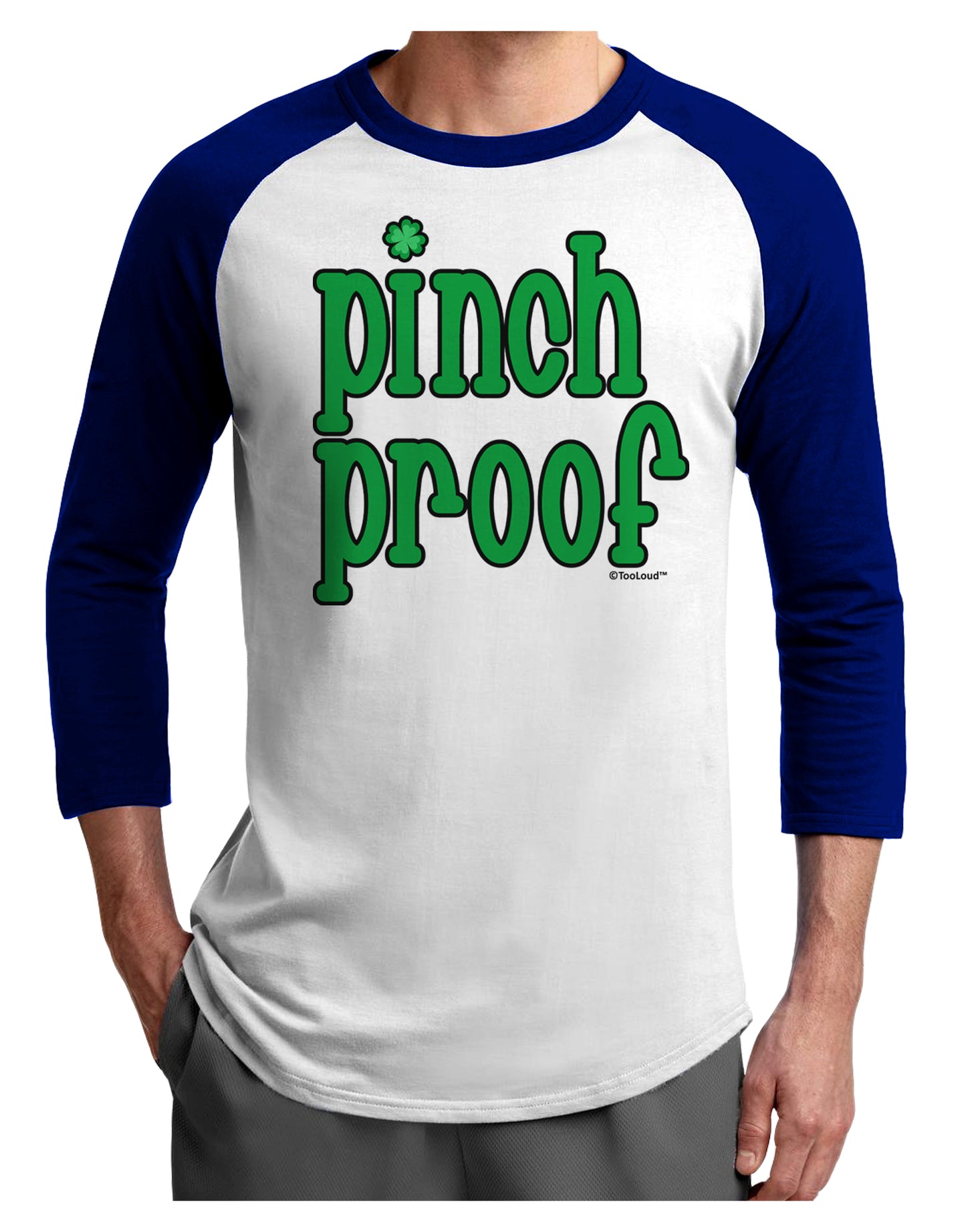Pinch Proof - St. Patrick's Day Adult Raglan Shirt by TooLoud-Raglan Shirt-TooLoud-White-Royal-X-Small-Davson Sales