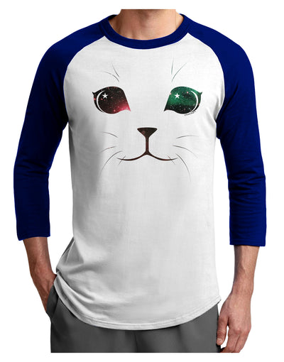 Adorable Space Cat Adult Raglan Shirt by-Raglan Shirt-TooLoud-White-Royal-X-Small-Davson Sales