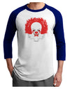 Extra Scary Clown Watercolor Adult Raglan Shirt-TooLoud-White-Royal-X-Small-Davson Sales