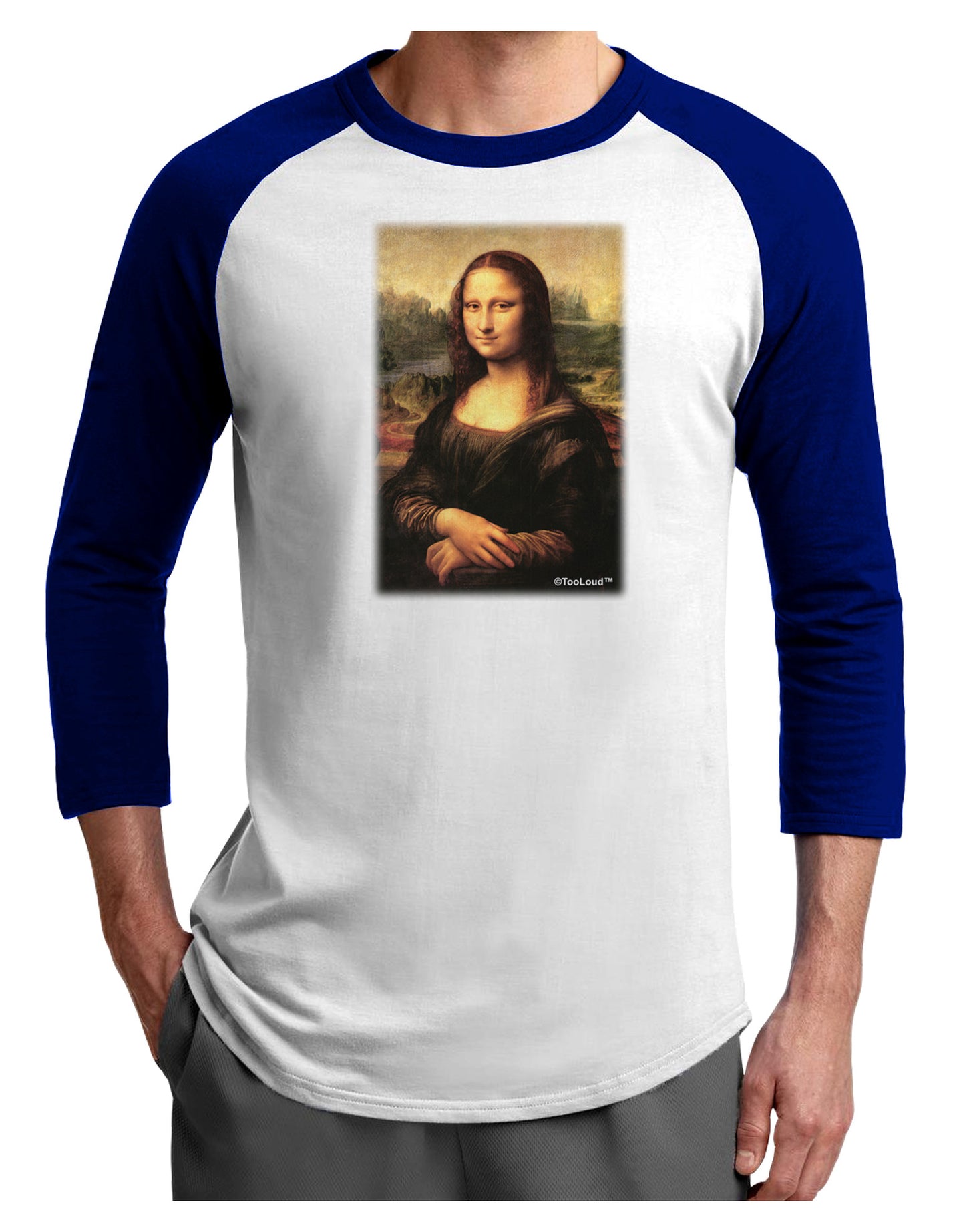 Mona Painting Adult Raglan Shirt-Raglan Shirt-TooLoud-White-Royal-X-Small-Davson Sales