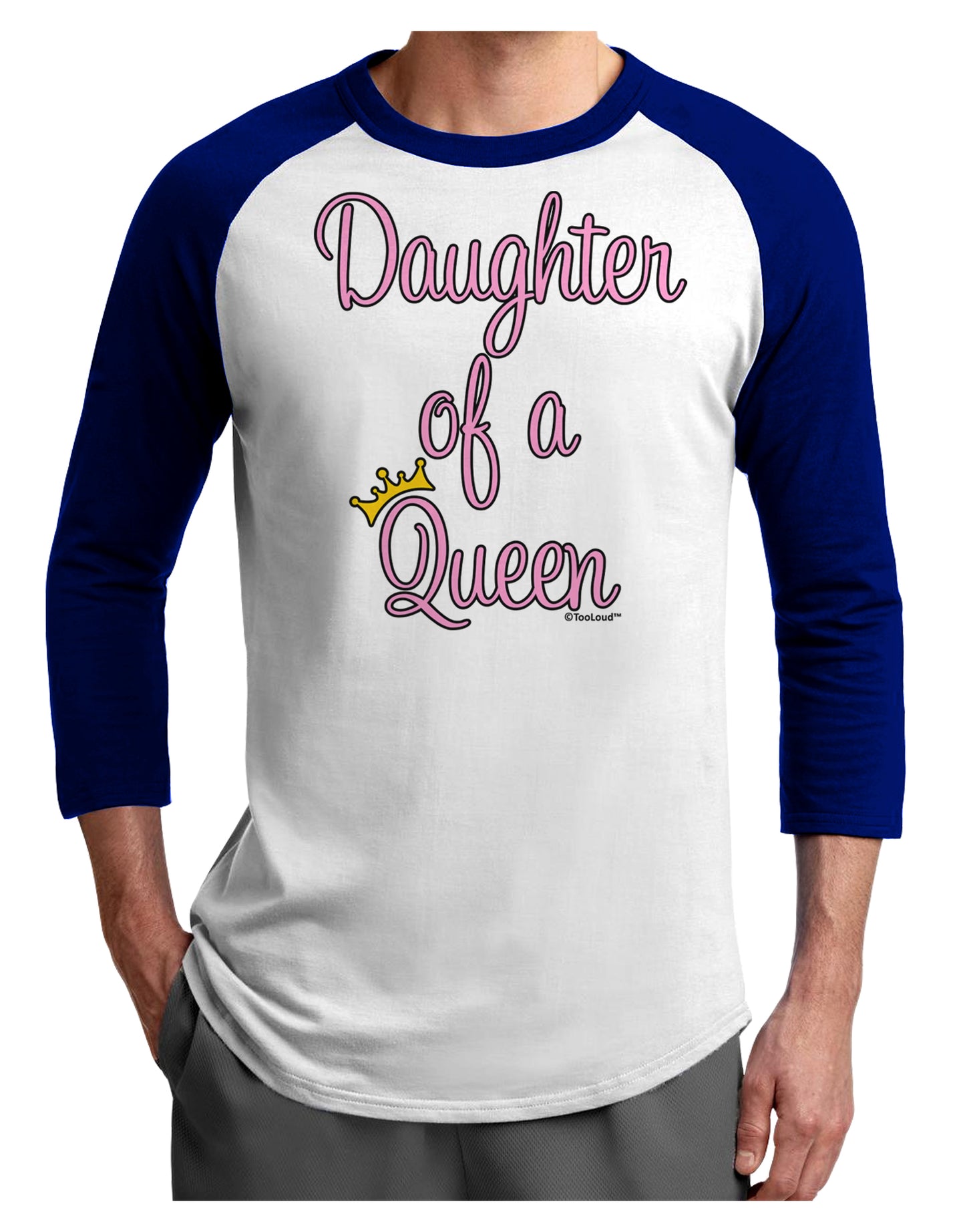 Daughter of a Queen - Matching Mom and Daughter Design Adult Raglan Shirt by TooLoud-TooLoud-White-Royal-X-Small-Davson Sales