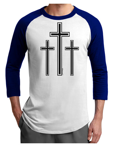 Three Cross Design - Easter Adult Raglan Shirt by TooLoud-TooLoud-White-Royal-X-Small-Davson Sales