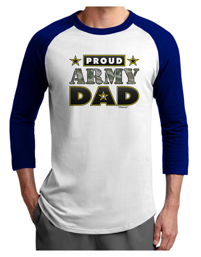 Proud Army Dad Adult Raglan Shirt-TooLoud-White-Royal-X-Small-Davson Sales