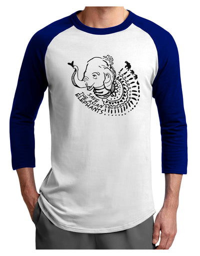 TooLoud Save the Asian Elephants Adult Raglan Shirt-Mens-Tshirts-TooLoud-White-Royal-X-Small-Davson Sales