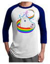 Magical Horn Rainbow Unicorn Adult Raglan Shirt-Raglan Shirt-TooLoud-White-Royal-X-Small-Davson Sales