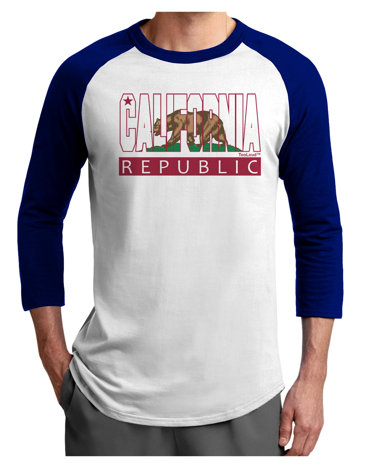 California Design #1 Adult Raglan Shirt by TooLoud-TooLoud-White-Royal-X-Small-Davson Sales