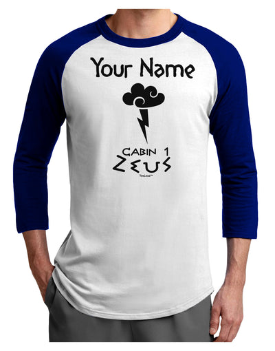 Personalized Cabin 1 Zeus Adult Raglan Shirt by-Raglan Shirt-TooLoud-White-Royal-X-Small-Davson Sales