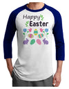 Happy Easter Design Adult Raglan Shirt-Raglan Shirt-TooLoud-White-Royal-X-Small-Davson Sales