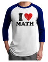 I Heart Math Distressed Adult Raglan Shirt by TooLoud-Wall Clock-TooLoud-White-Royal-X-Small-Davson Sales