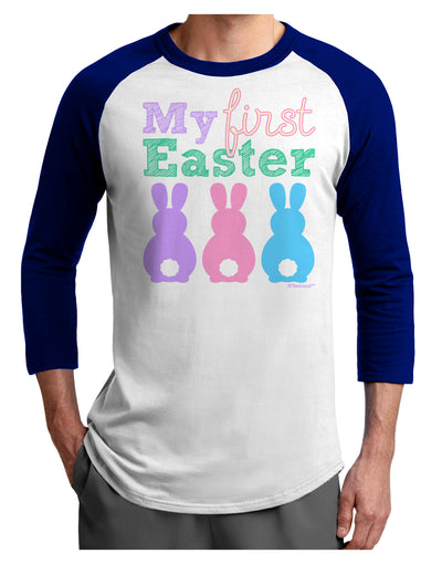 My First Easter - Three Bunnies Adult Raglan Shirt by TooLoud-TooLoud-White-Royal-X-Small-Davson Sales