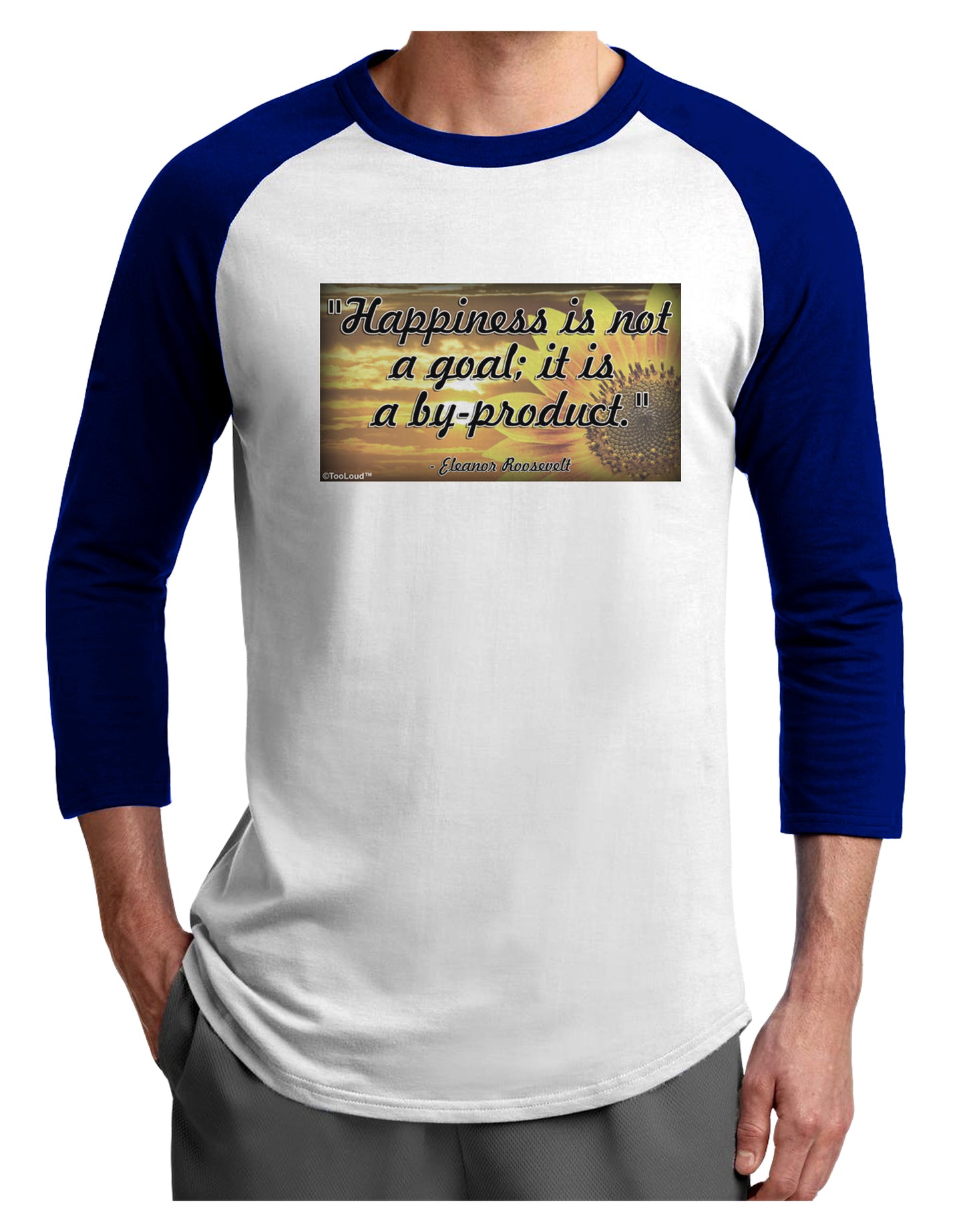 Happiness Is Not A Goal Adult Raglan Shirt by TooLoud-TooLoud-White-Royal-X-Small-Davson Sales