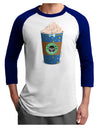 Happy Hanukkah Latte Cup Adult Raglan Shirt-Raglan Shirt-TooLoud-White-Royal-X-Small-Davson Sales