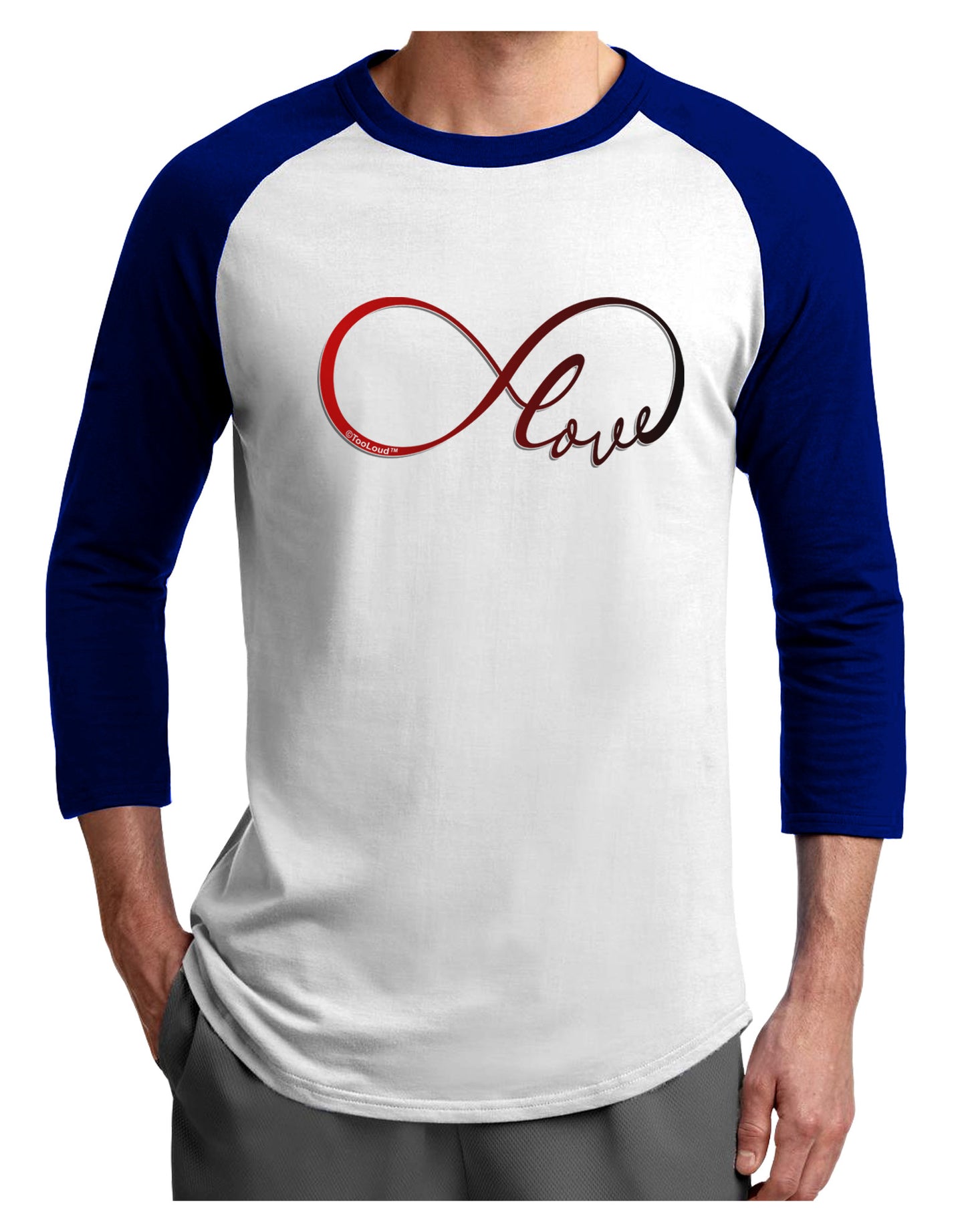 Infinite Love Adult Raglan Shirt-Raglan Shirt-TooLoud-White-Royal-X-Small-Davson Sales