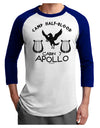 Cabin 7 Apollo Camp Half Blood Adult Raglan Shirt-TooLoud-White-Royal-X-Small-Davson Sales