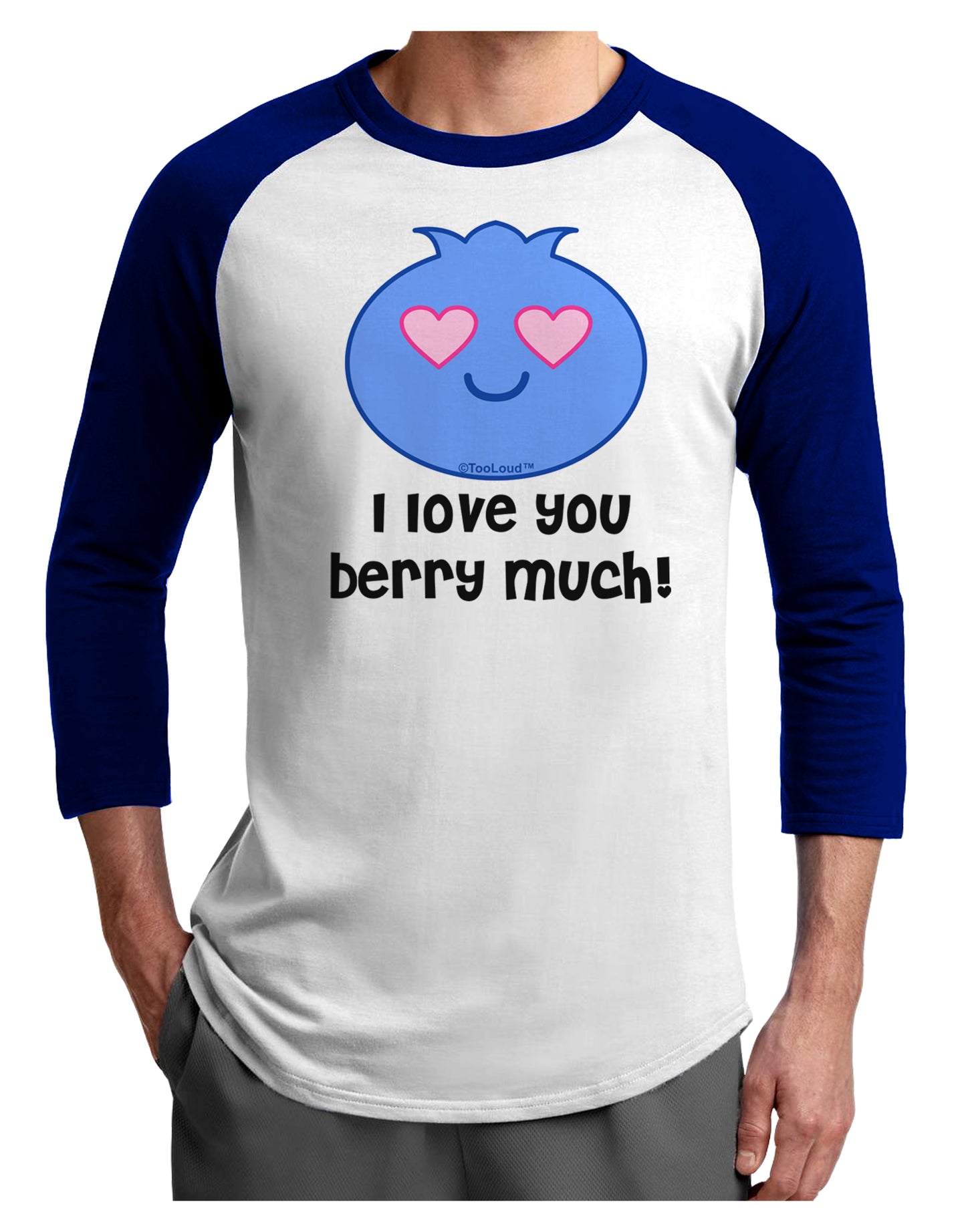 I Love You Berry Much Adult Raglan Shirt by TooLoud-TooLoud-White-Royal-X-Small-Davson Sales