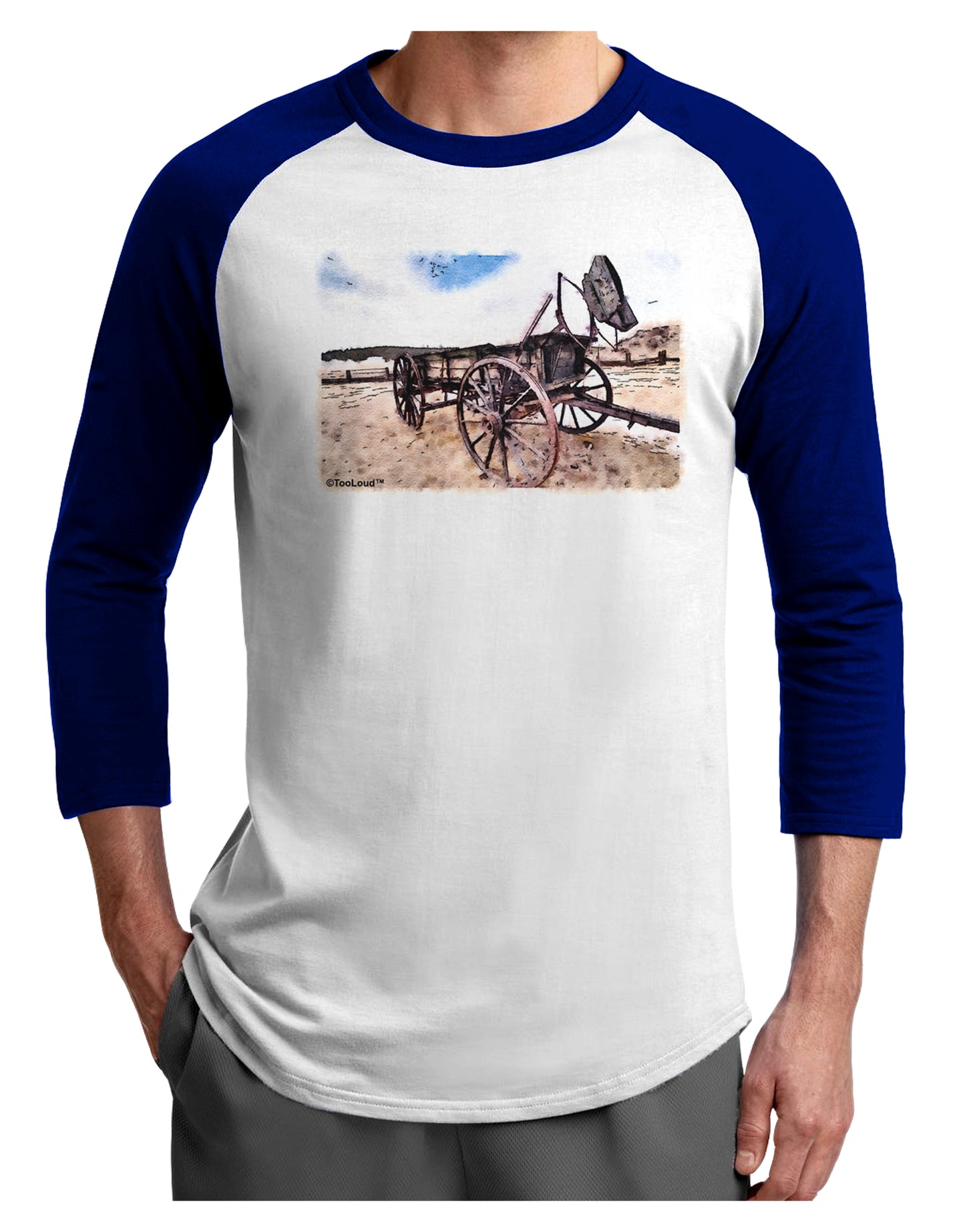 Antique Vehicle Adult Raglan Shirt-TooLoud-White-Royal-X-Small-Davson Sales