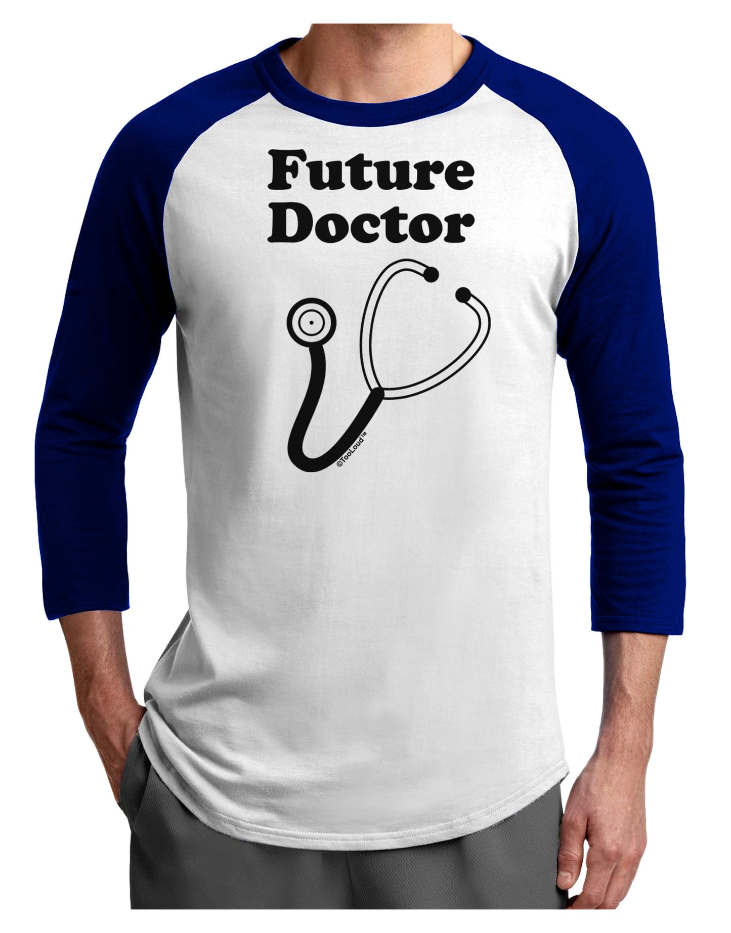 Future Doctor Adult Raglan Shirt-TooLoud-White-Royal-X-Small-Davson Sales