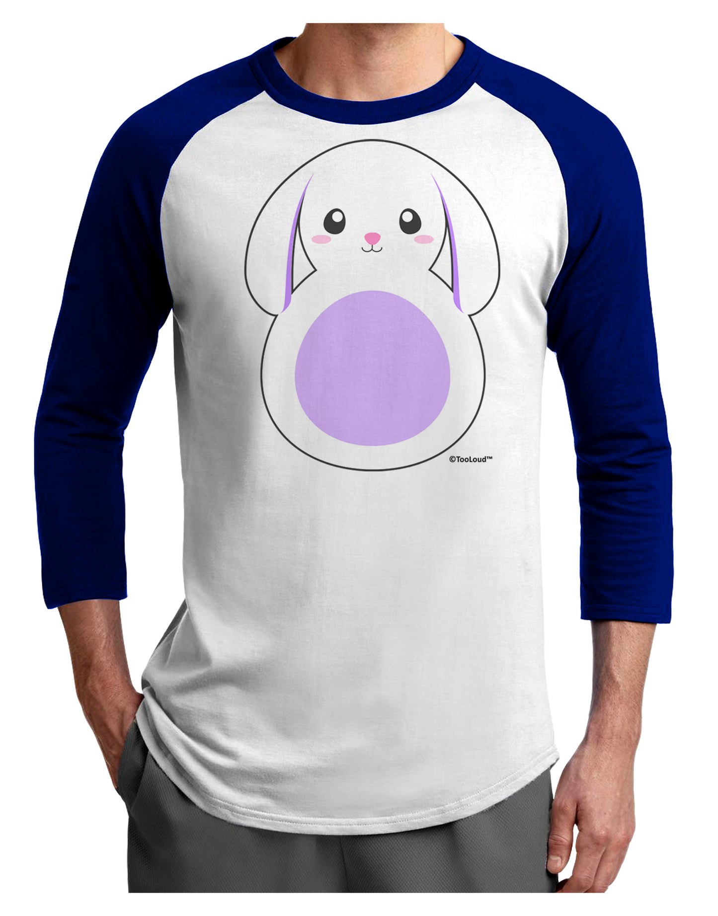 Cute Bunny with Floppy Ears - Purple Adult Raglan Shirt by TooLoud-TooLoud-White-Royal-X-Small-Davson Sales