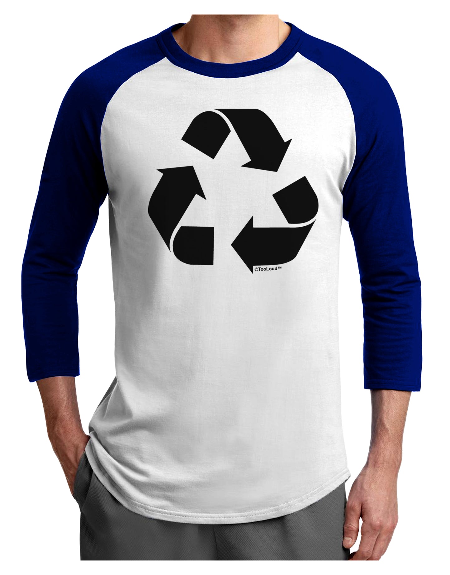 Recycle Black and White Adult Raglan Shirt by TooLoud-TooLoud-White-Royal-X-Small-Davson Sales