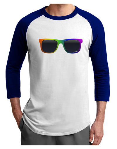 Pride Rainbow Glasses Adult Raglan Shirt by TooLoud-TooLoud-White-Royal-X-Small-Davson Sales